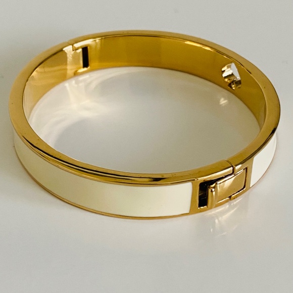 Kate Spade Hole Punch White Enamel Bangle - Picture 10 of 11